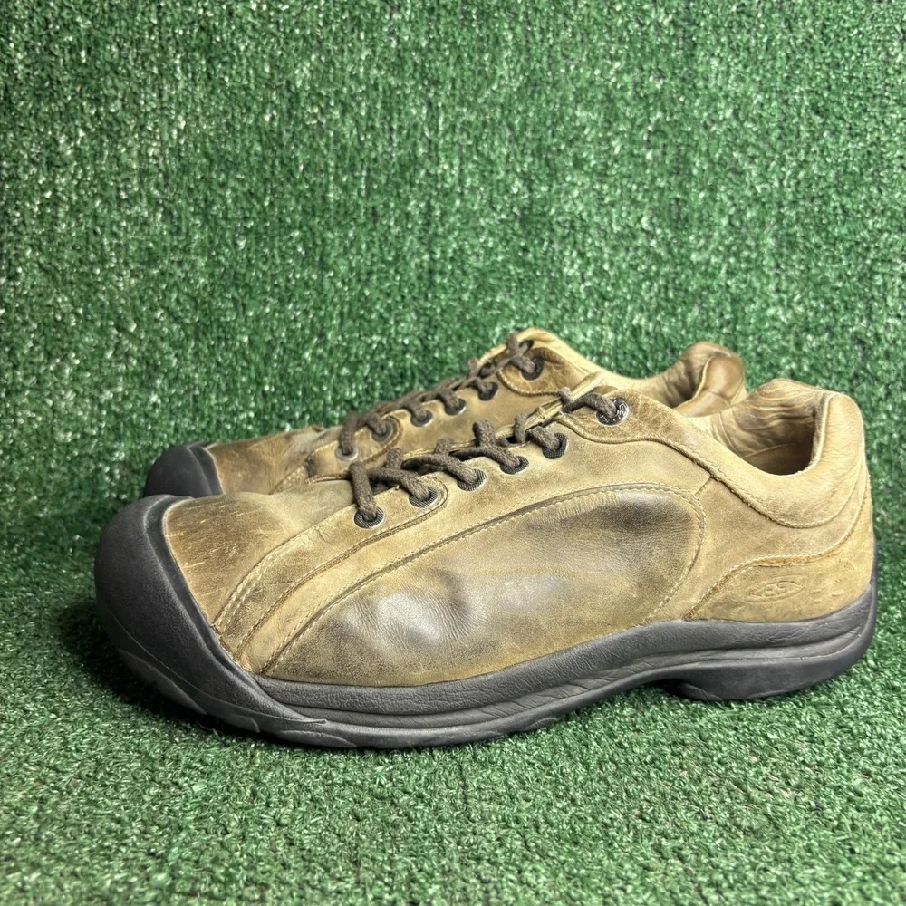 KEEN Briggs II Leather Lace Up Gorpcore Oxford Hiking Shoes Brown Mens Size 14